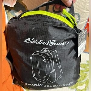 Eddie Bauer Black Stowaway Backpack 20L